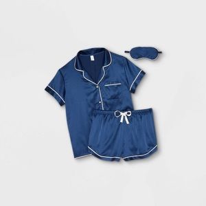 NWT Three-Piece Satin Pajama Set